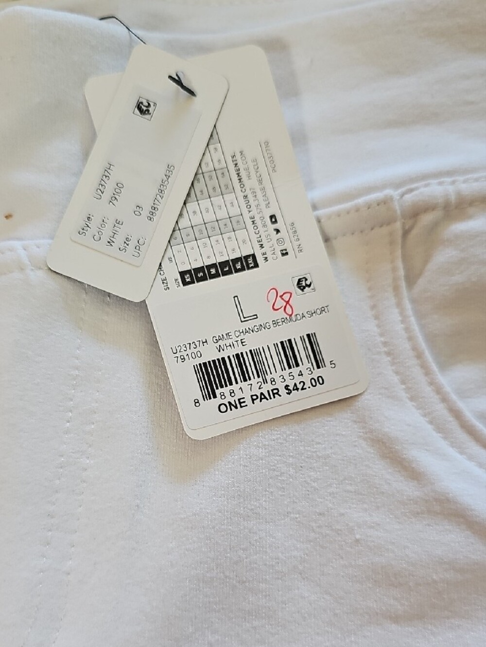 HUE White Women's Bike Shorts - Picture 2 of 5